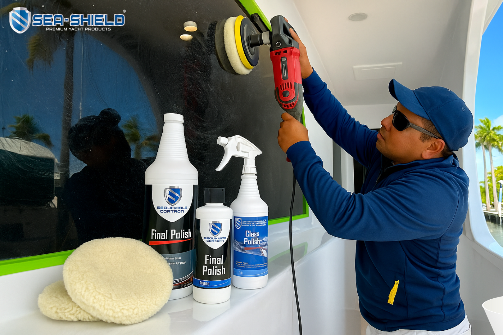 Boat detailing process for hull maintenance